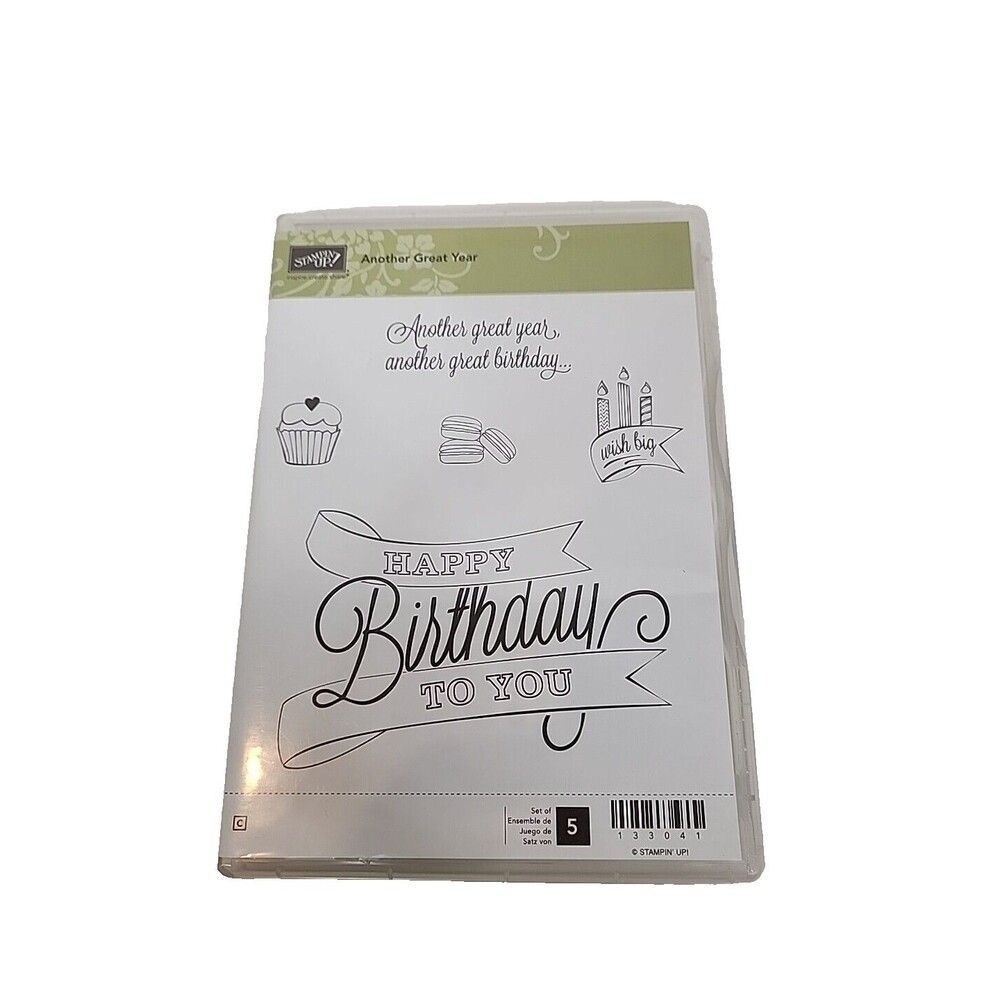 Stampin' Up! Stamp Set ANOTHER GREAT YEAR Set of 5 Stamps 133041 Birthday Banner